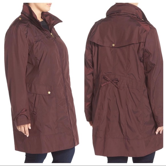 Cole Haan Jackets & Blazers - Cole Haan Packable Hooded Raincoat Eggplant XL